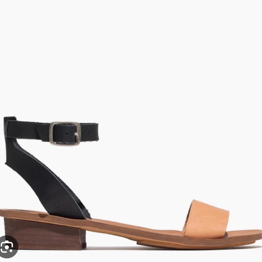 Madewell black and tan sandals